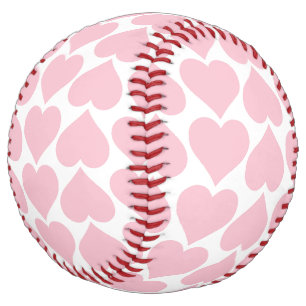 Pink Hearts Pattern, Romantic, Love Softball