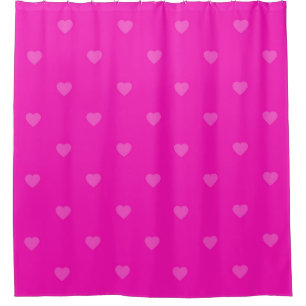 Pink hearts pattern shower curtain