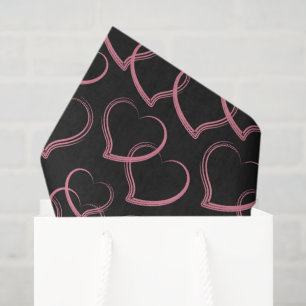 Pink Hearts Pattern Tissue Paper