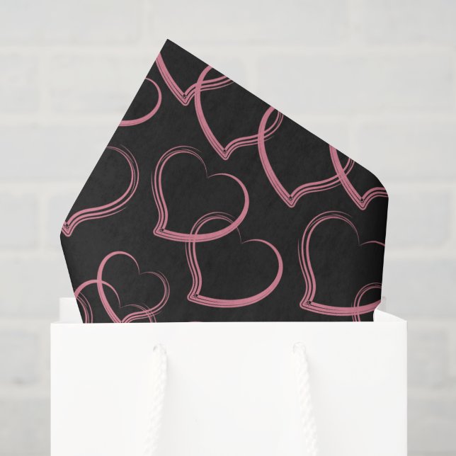  Pink Hearts Pattern Tissue Paper (Gift Bag)