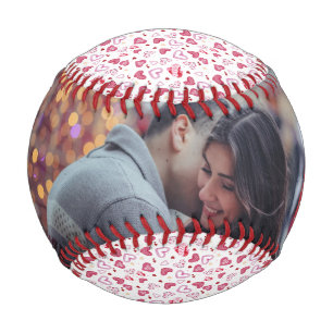 Pink Hearts Pattern Valentine's Day Baseball