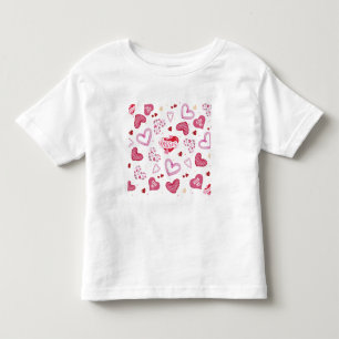 Pink Hearts Pattern Valentine's Day Toddler T-Shirt