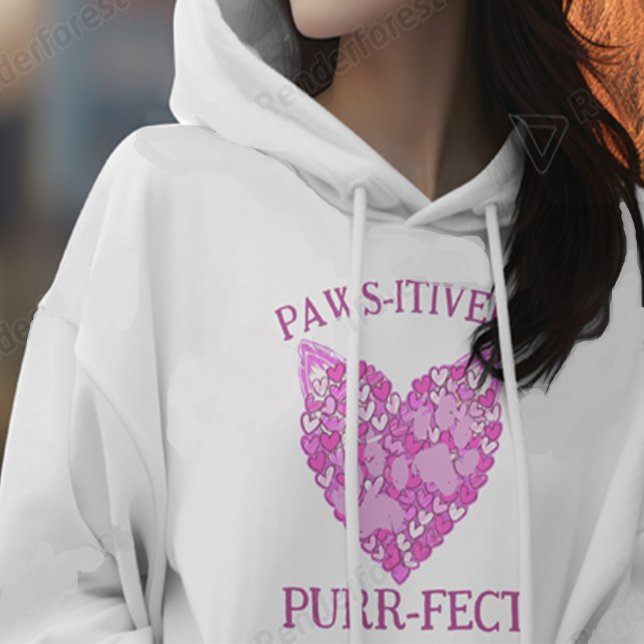 Pink Hearts Paws Cat/Dog Animal Lovers Valentines  Hoodie (Creator Uploaded)