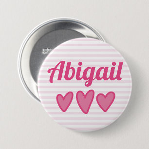 Pink Hearts Personalised 7.5 Cm Round Badge