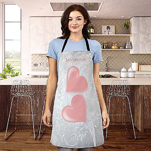 Pink Hearts Personalised Apron