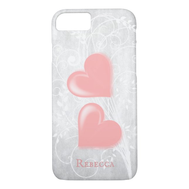Pink Hearts Personalised Case-Mate iPhone Case (Back)