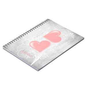 Pink Hearts Personalised Notebook