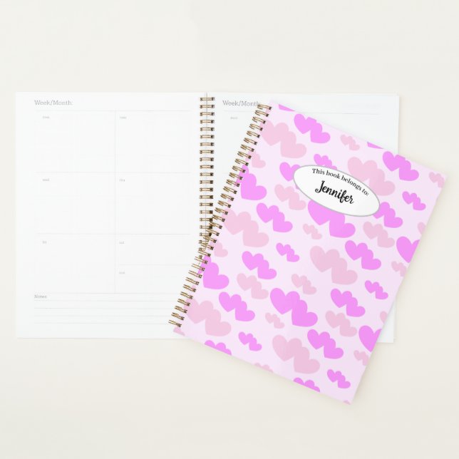 Pink hearts  planner (Display)