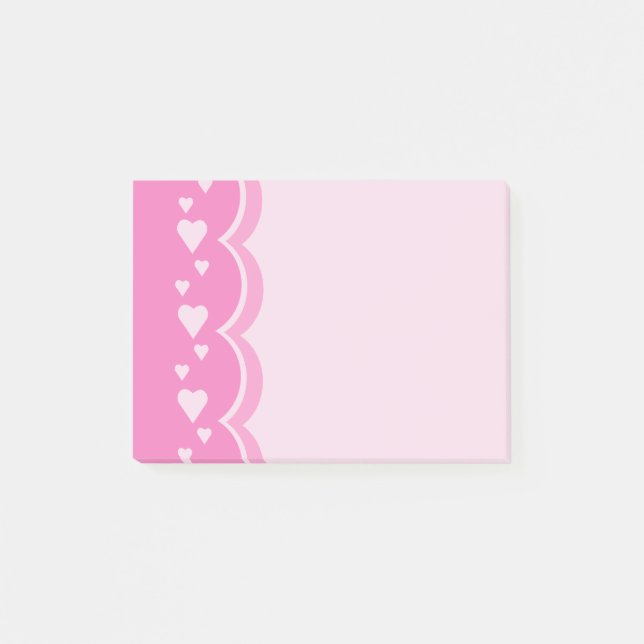Pink Hearts Post-it Notes (Front)