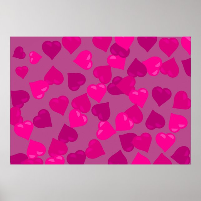 Pink Hearts Poster (Front)