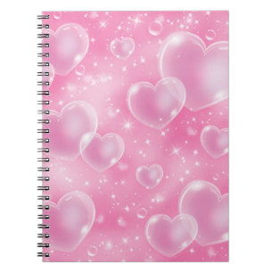 Pink Hearts Retro Vintage 90's Style Princess  Notebook