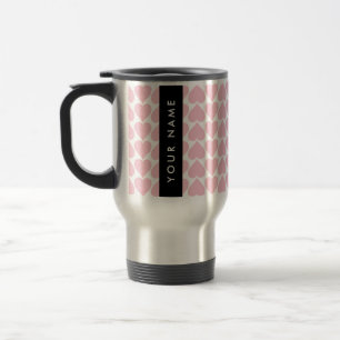 Pink Hearts, Romantic, Your Name, Personalise Travel Mug