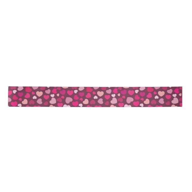 Pink Hearts Satin Ribbon (Front)