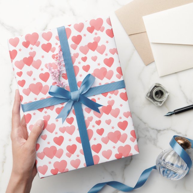 Pink hearts seamless pattern wrapping paper (Gifting)