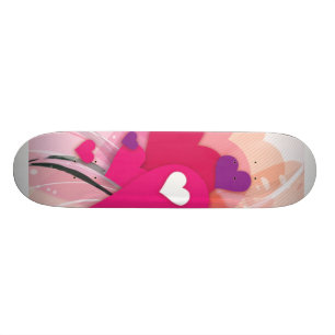 Pink Hearts Skateboard
