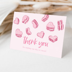 Pink Hearts Sweet Bridal Shower Thank You Card