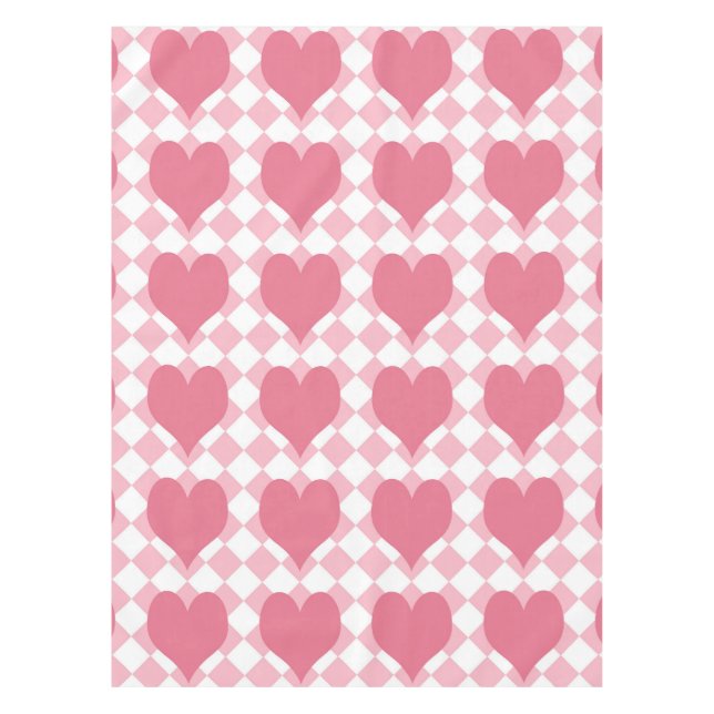 Pink Hearts Tablecloth (Front)