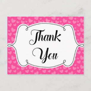 Pink Hearts Thank You Card