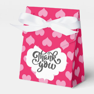 Pink Hearts Thank You Favour Box