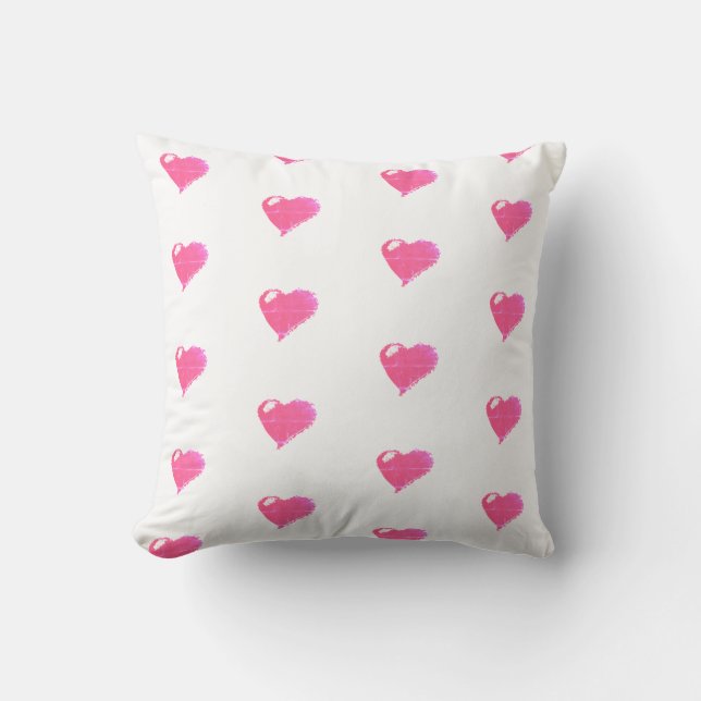 Pink hearts Throw Cushion 41 x 41 cm (Front)