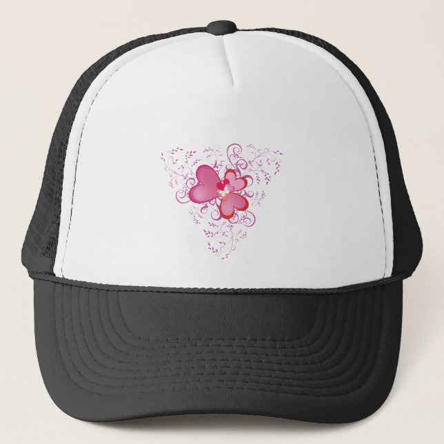 Pink Hearts Trucker Hat (Front)