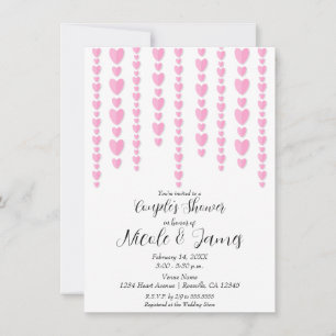 Pink Hearts Valentine Couple's Wedding Shower  Invitation