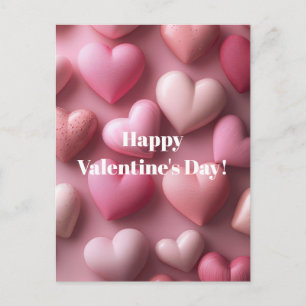 Pink Hearts Valentine`s Day Card 