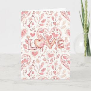 Pink Hearts Valentine's Day Love Card