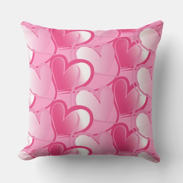Pink Hearts Valentine's Pillow (Front)
