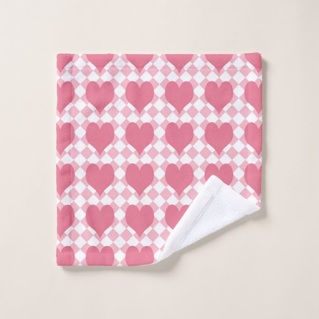 Pink Hearts Wash Cloth (Wash Cloth)