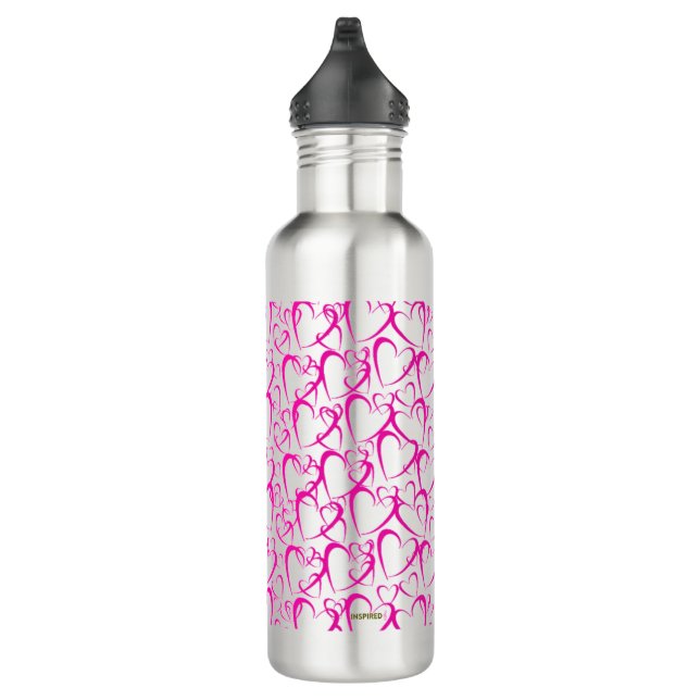 Pink Hearts Water Bottle (Right)