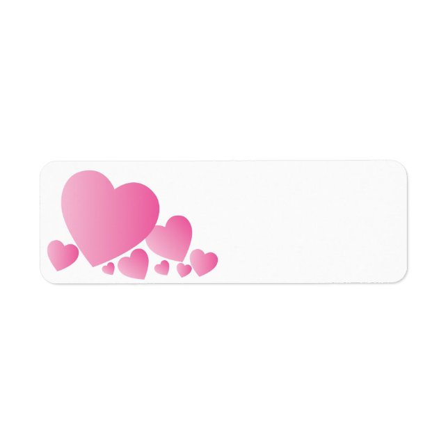 Pink Hearts Wedding Blank Address Labels (Front)