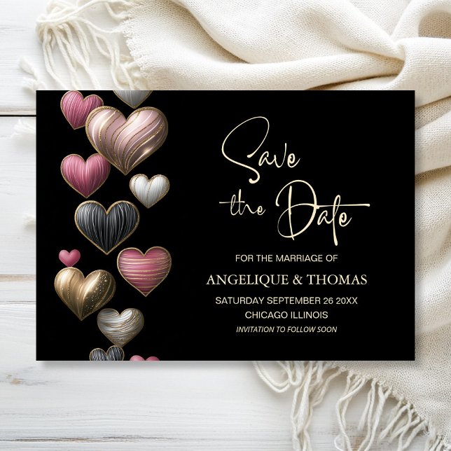 Pink Hearts Wedding Save the Date (Creator Uploaded)