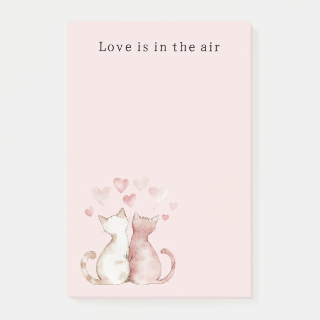 Pink Hearts White Cats Love   Post-it Notes (Front)