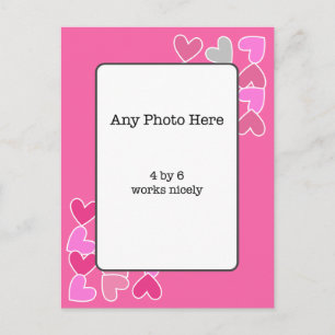 Pink Hearts with your photo Postcard