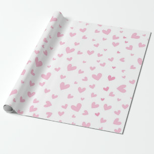 Pink hearts wrapping paper