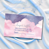 Pink heaven sent diaper raffle Enclosure Card