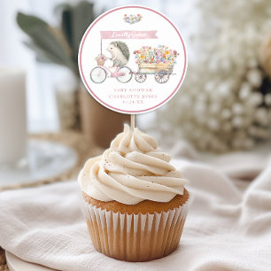 Pink Hedgehog Baby Shower Favour Sticker – Locally