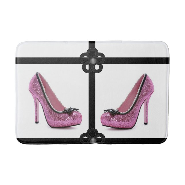 pink heels shoes bathroom bathmat (Front)