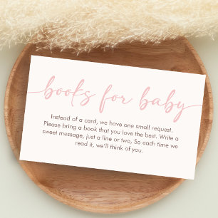 Pink Hello Baby Shower Books for Baby Enclosure Card