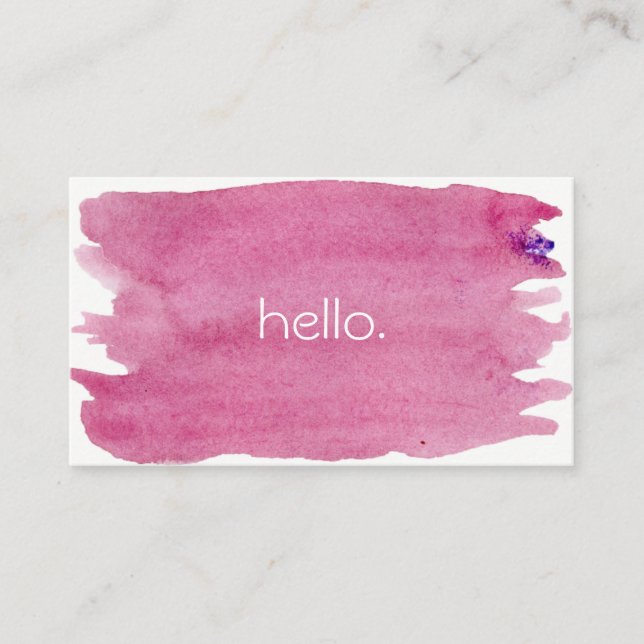 Pink Hello Business Cards (Front)