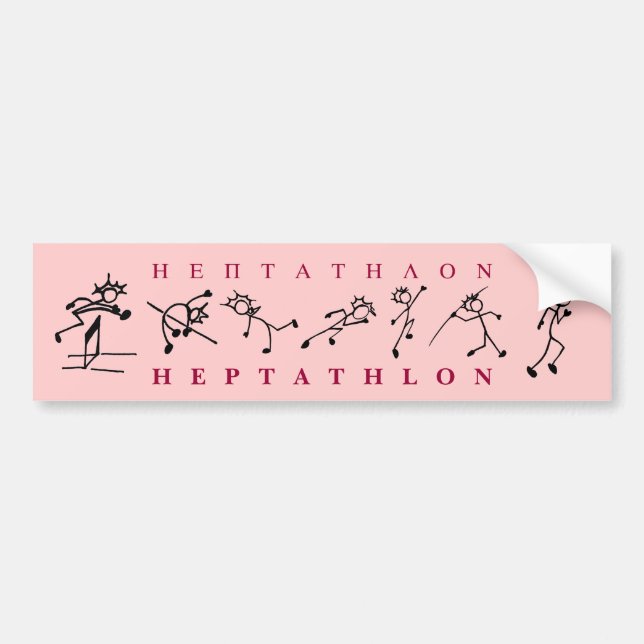 Pink Heptathlon sticker Track and Field (Front)