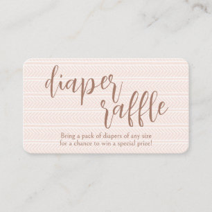 Pink Herringbone Diaper Raffle Enclosure Card