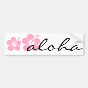 pink hibiscus aloha flower S Bumper Sticker