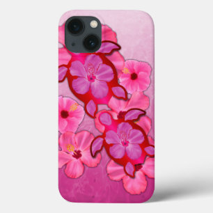 Pink Hibiscus And Honu Turtles iPhone 13 Case
