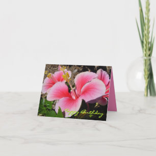 Pink Hibiscus Birthday Card