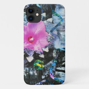 Pink Hibiscus Black and White Landscape Collage Case-Mate iPhone Case