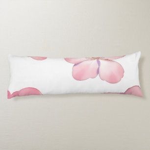 Pink hibiscus body cushion