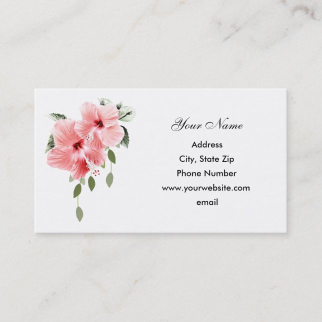 Pink Hibiscus Business Card (Front)