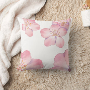 Pink hibiscus cushion